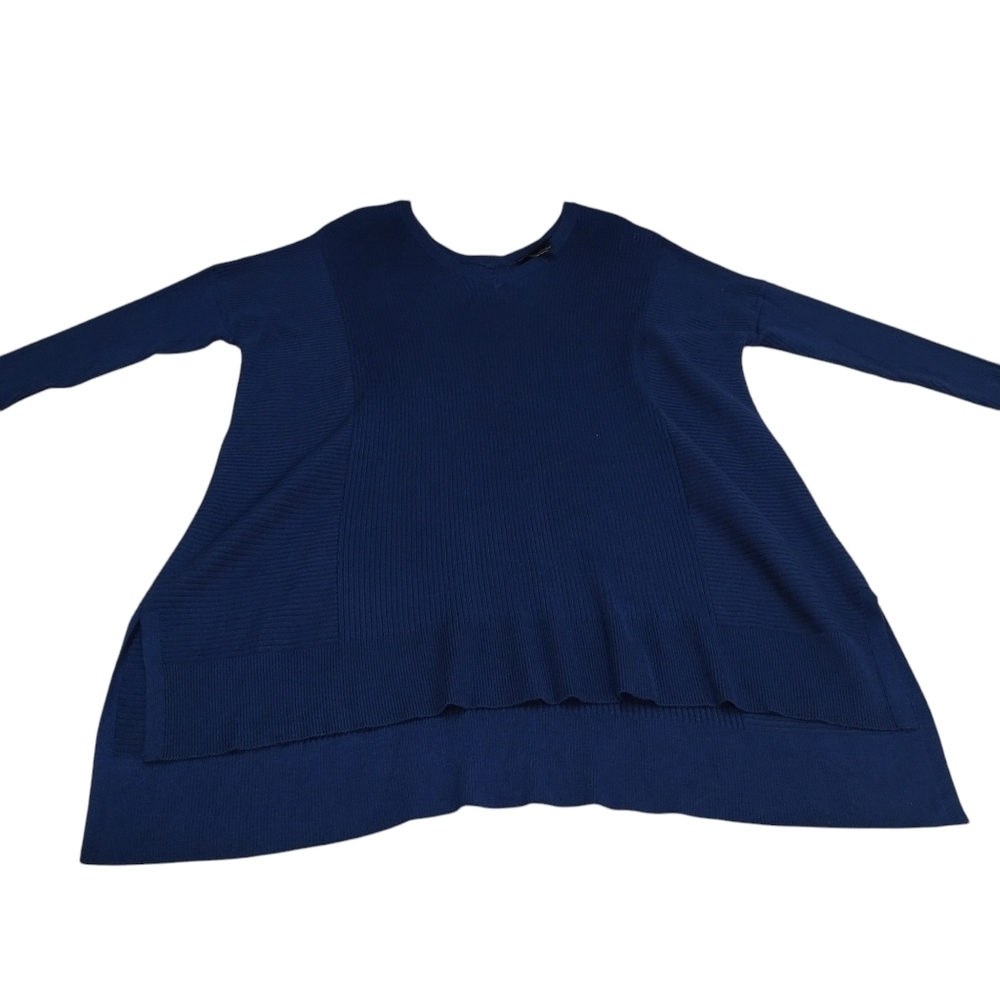 Lane Bryant Sweater Women's Navy Blue V-Neck 3/4 Sleeve High Low Size 14/16 - Picture 3 of 9